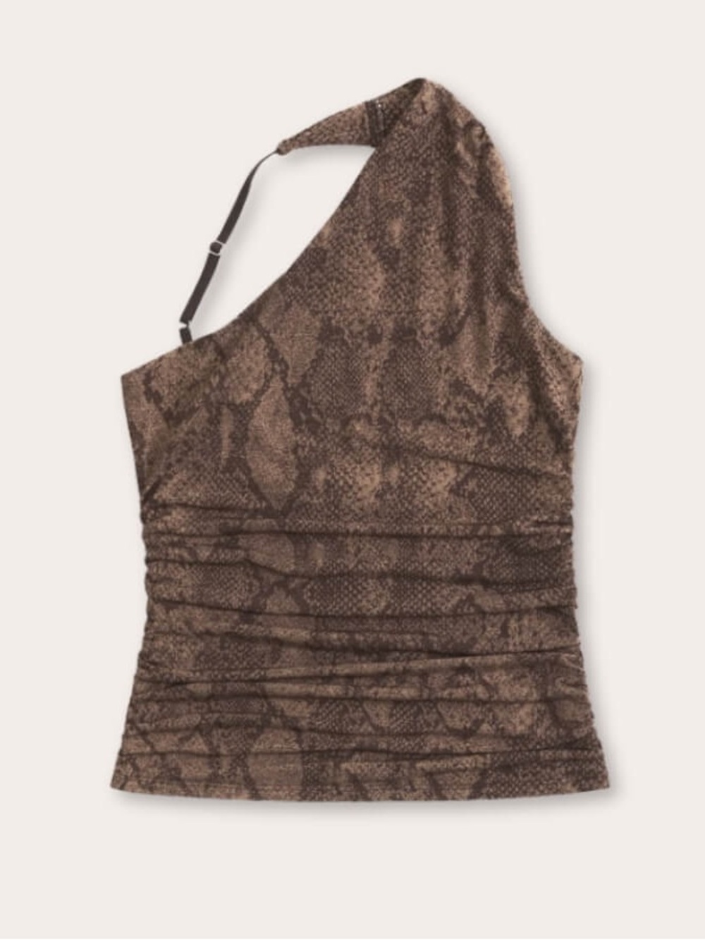 Abercrombie & Fitch One-Shoulder Asymmetrical Snake-Print Tank Top